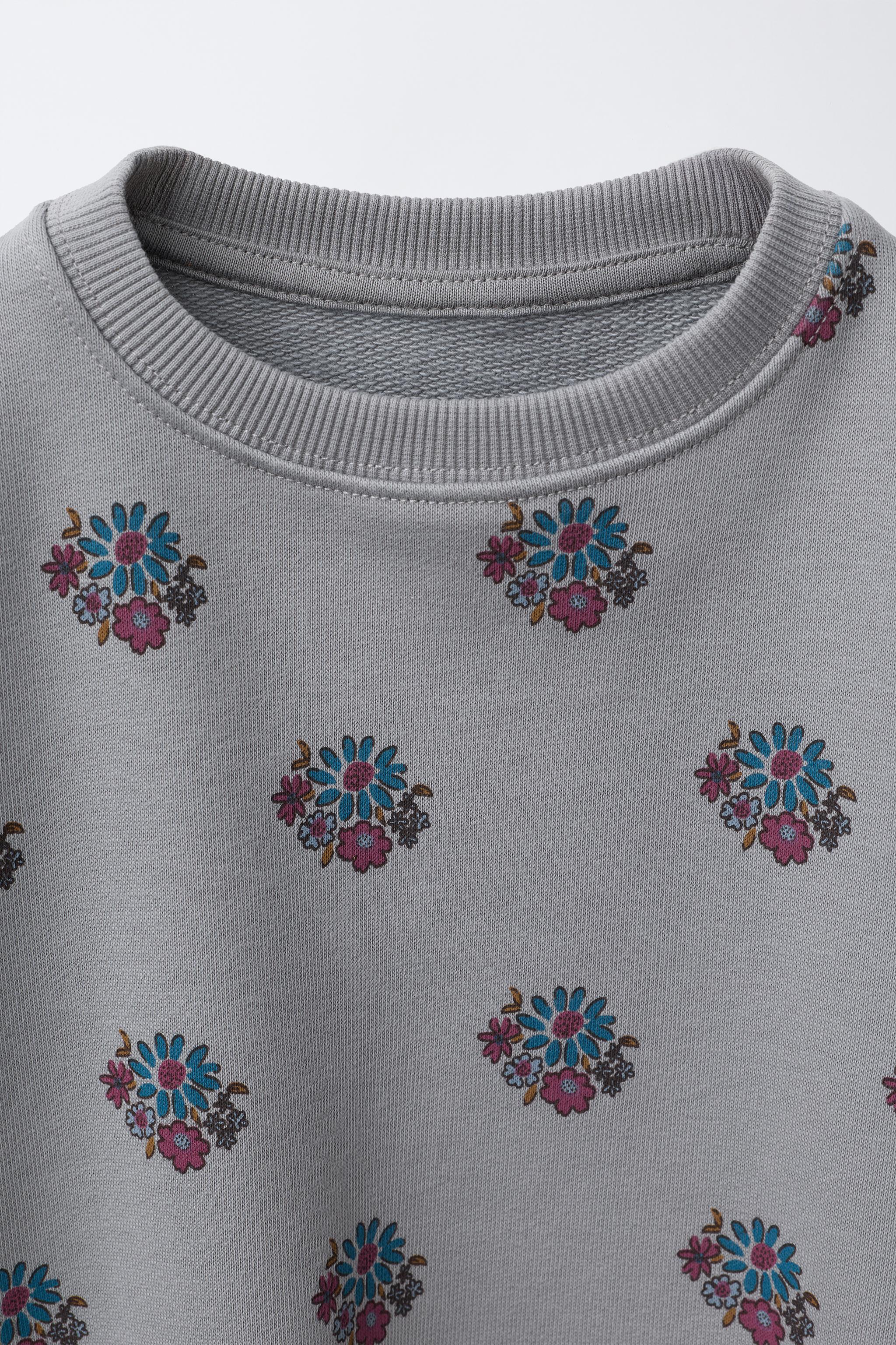 PRINTED SWEATSHIRT AND RIBBED LEGGINGS SET